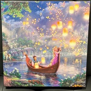 Thomas kinkade Disney Rapunzel Enchanted Lantern Boat Scene COA